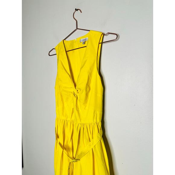 TOCCIN X RTR Bright Yellow Nylon Hourglass Sleeveless Twist Front Dress Size 10 - Picture 4 of 13